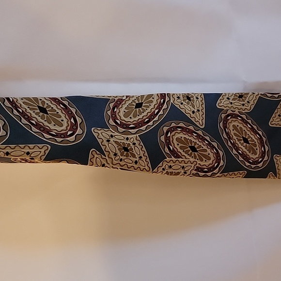 Designer Christian Dior Monsieur Blue Patterned Tie 100% Silk Made in Italy - Picture 3 of 16